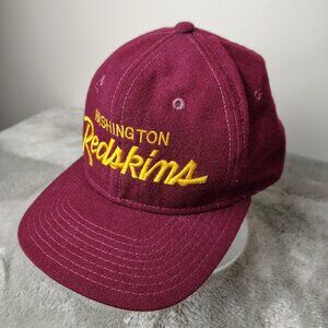 Vintage WASHINGTON REDSKINS Hat Snapback Adjustable Maroon Spellout Wool NFL